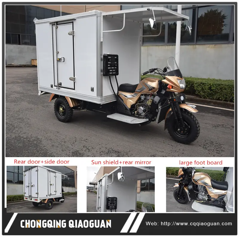 300cc Wanxin ağır su soğutmalı kapalı kargo motosiklet kamyon 3-wheel üç tekerlekli bisiklet