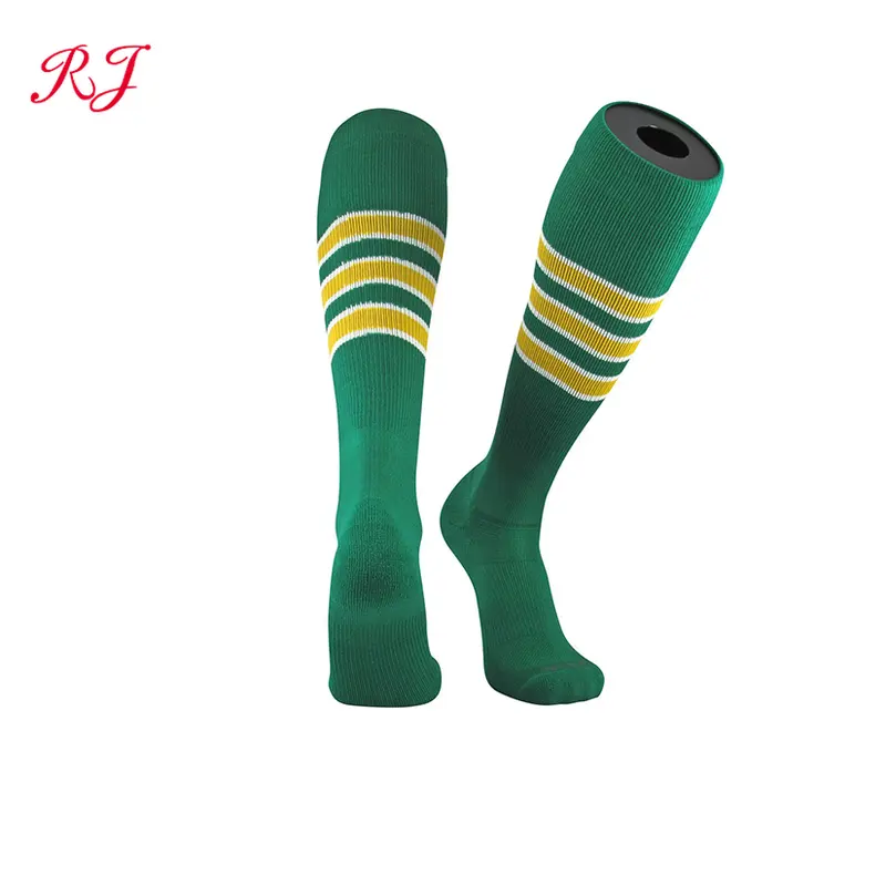 RJ-I-0173 de béisbol verde Calcetines