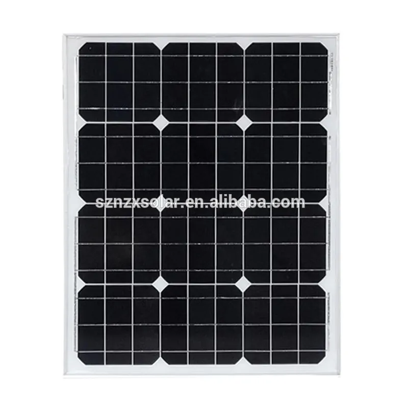 Monocrystalline कांच 12 V सौर पैनल के साथ सस्ती कीमत 50 W 52 W सीई ROHS