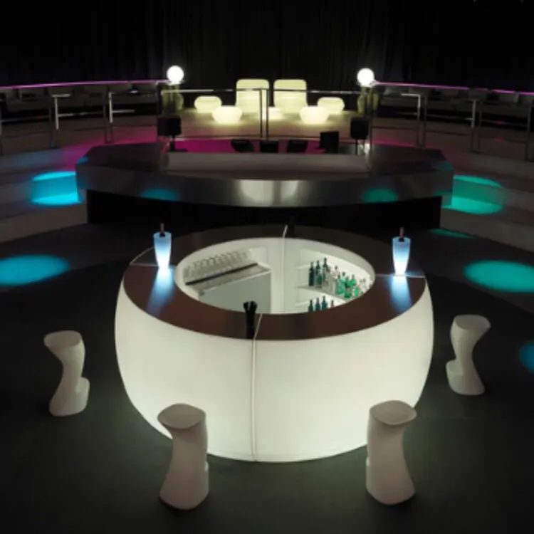 Led bersinar plastik meja klub malam Bar Bar Bar portabel dengan lampu Led