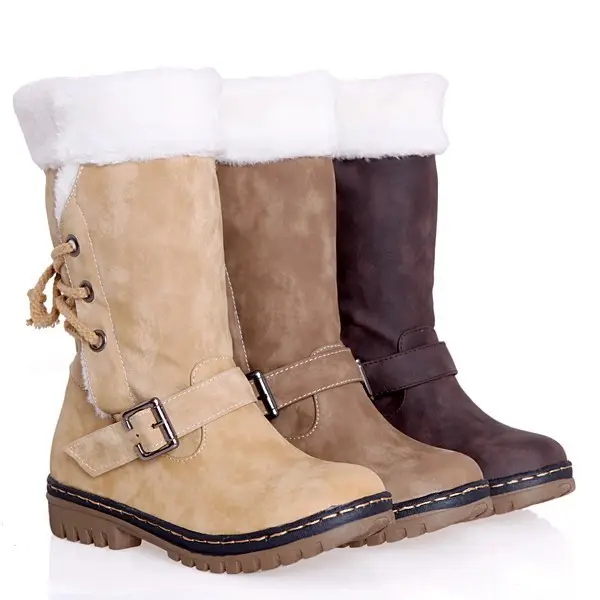 رخيصة بالجملة عالية الجودة حجم كبير الثلوج زائد المخملية المرأة الأحذية الدافئة و عدم الانزلاق سيدة أحذية كاجوال الأحذية