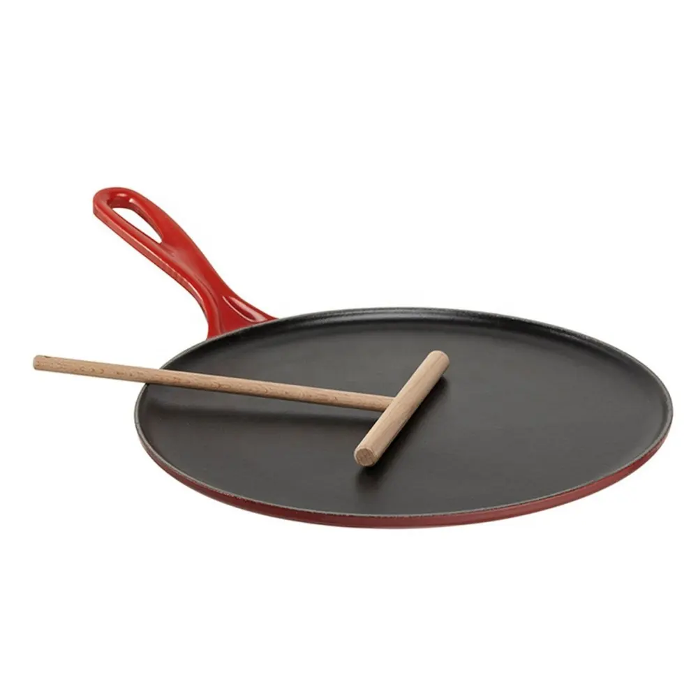 Rotondo Cast iron Skillet Pentola di Cottura Padella Antiaderente Crepe Pan