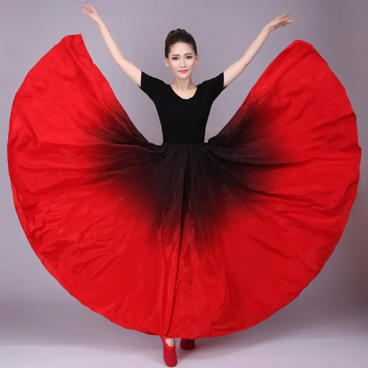 Nouvelle Arrivée Offre Spéciale Gitane Danse Du Ventre À Volants Flamenco Jupes de Danse Du Ventre Grand Cercle Jupes Jupe De Danse Du Ventre Flamingo Robe