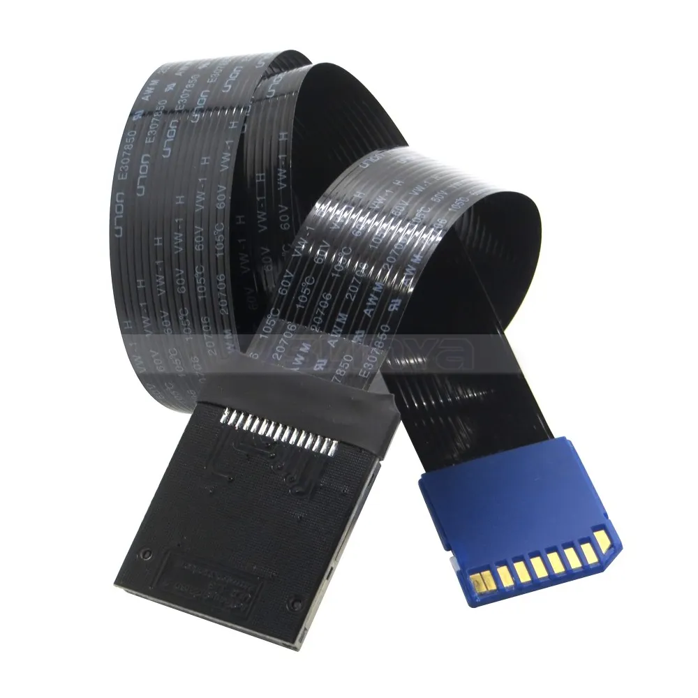OEM Standard SD SDHC Memory Card Kit Male to SD Female Extension Soft Flat FFC Cable Extender
