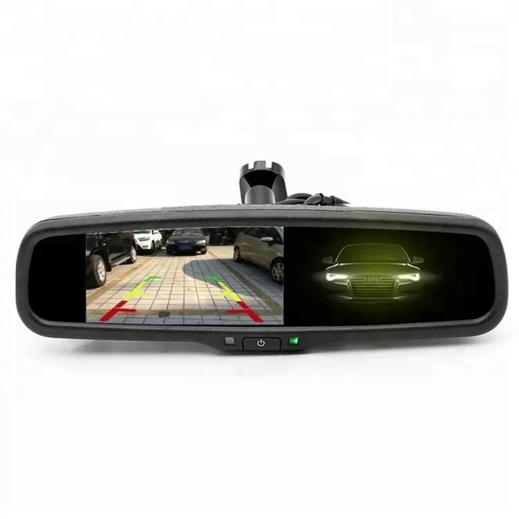 4.3 Inch Car Rearview Mirror Sunvisor Parking Monitor With Original Bracket 2 AV inputs Special HD