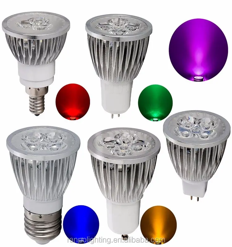 Lampu Sorot LED Pencahayaan Bola Lampu 4W GU10 MR16 E27 E14 B15 Gu5.3 Multi-warna Terang Kualitas Tinggi Penjualan Langsung Pabrik