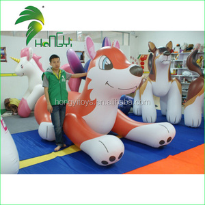 PVC0.4素敵なインフレータブルハスキー犬動物漫画Hongyiおもちゃからインフレータブルハスキー