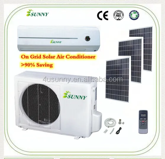 High Quality 2600W/9000BTU Cooling only 100% Solar A/C , Dual Power Sources Solar Air Conditioners