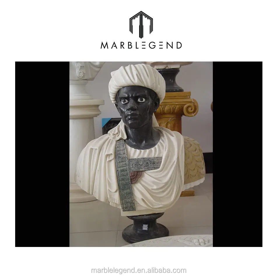 Busto de mármol natural para hombre, escultura antigua famosa