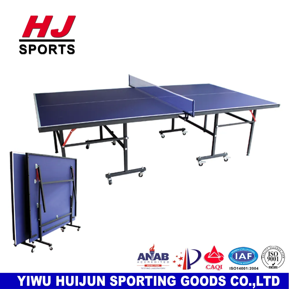 Di alta Qualità per Esterni Singolo Pieghevole Mobile Pingpong Tennis Da Tavolo Da Tavolo Con Ruote HJ-L005