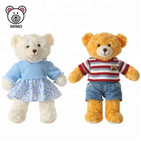 Oso de peluche para niño y niña, juguete de peluche para pareja, con ropa, barato, venta al por mayor