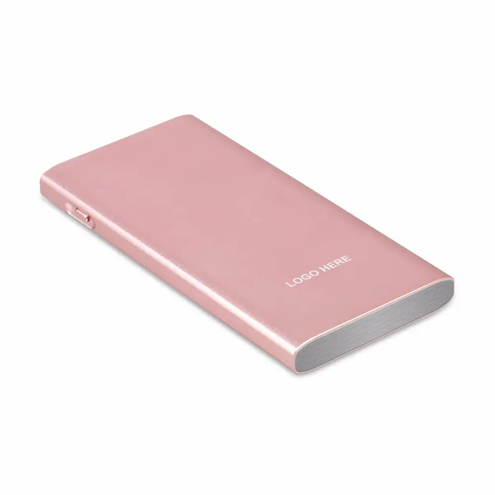 Banco de energía de polímero de litio, carcasa de Metal, 8000mAh, salida dual USB, original