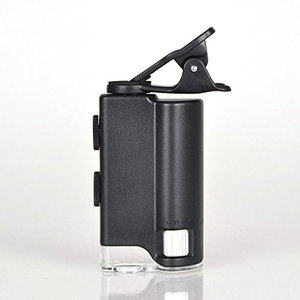 Microscópio para celular universal 60x-100x, microscópio portátil com prendedor, para detecção de moedas uv
