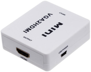 Precio de fábrica 1080p Mini VGA HD convertidor VGA2HDMI caja de adaptador de entrada VGA + 3,5mm de salida de Audio HD