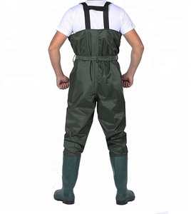 Waterproof <strong>PVC</strong> Nylon Chest Fly Fishing Waders with <strong>Boot</strong> Foot - Product Image 2