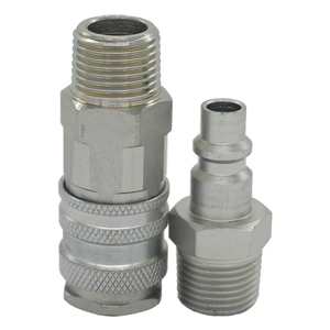 アメリカンタイプエアクイックリリースカップリングARO/Parker20交換可能NPT1/4おねじプラグ真ちゅう素材 - Product Image 3