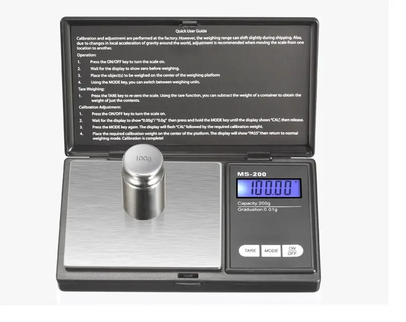 MS-200 Farbe Mini 200g 0,01g Wiegen Digital Pocket Scale Taschen waage mit Taschen rechner st 600 Verkleidung Taschen waage mit USB