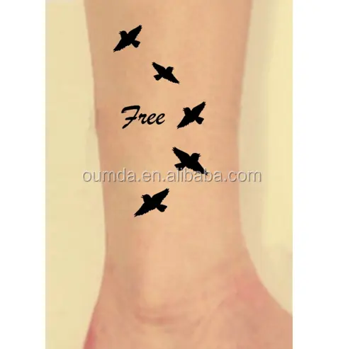 Pegatinas de tatuaje corporal de calidad y nuevo diseño, patrón de pájaro