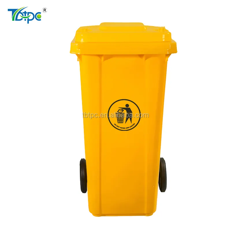 Contenedores de plástico de 120 litros, bote de basura de 120 l y 120 l, de plástico de 120l contenedor de basura, color amarillo