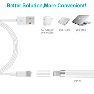 For <strong>Apple</strong> Pencil Charging <strong>Adapter</strong>, 5pin <strong>USB</strong> Cable Charging Connector with Tether for iPad Pro, Female to Female - Product Image 5
