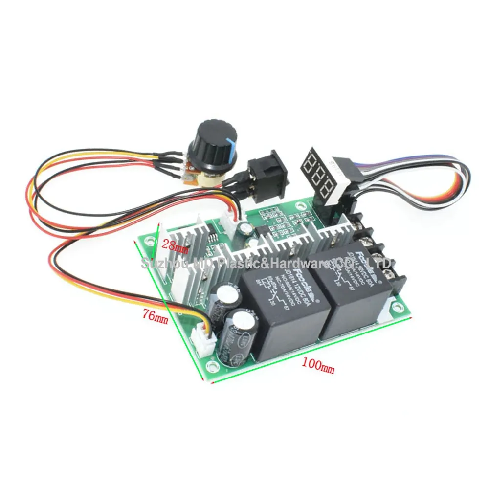 Digital LED Display 12V 24V 36V 48V 40A PWM DC Motor Speed Controller Forward Reverse Controller with Motor Down Switch