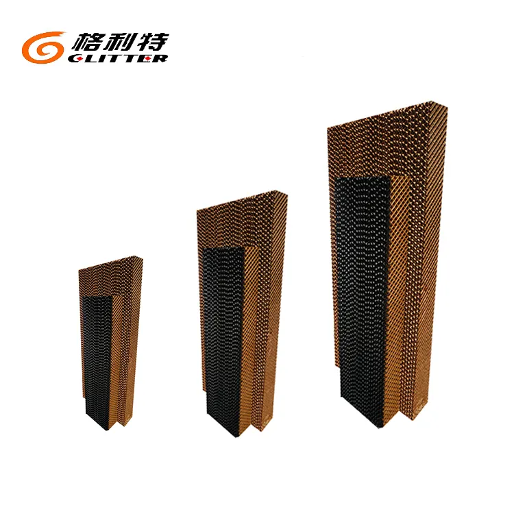 Corrugated Cellulose Evaporative Honeycomb Filter Air Cooling Pad 7090 model in brown color