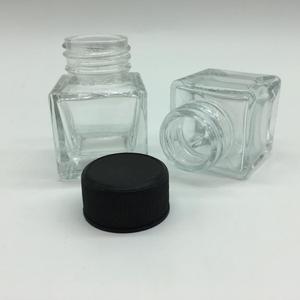 批发方形 25毫升带塑料盖的空玻璃墨水瓶 - Product Image 1