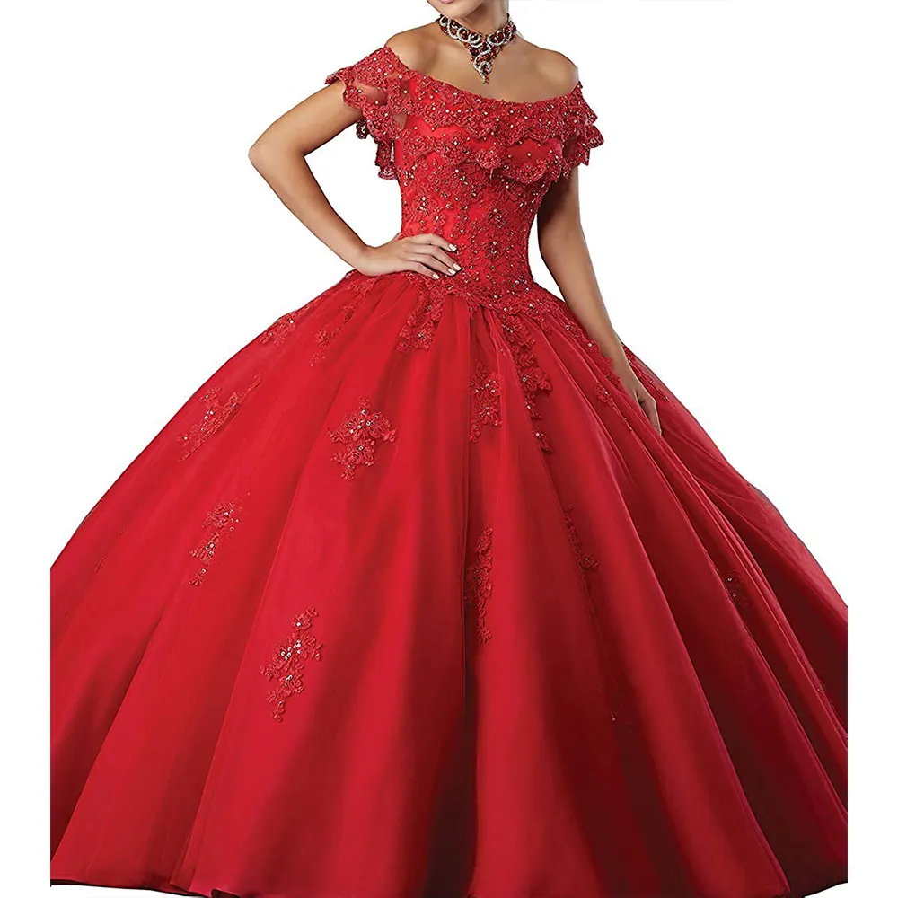 Rote Hochzeit Abendkleid Ballkleid Ballkleid Schatz Quince anera Kleid