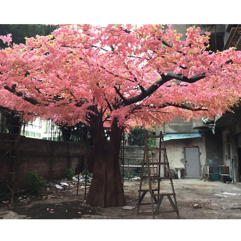 Galhos de plástico flor de seda rosa flor de arte sakura japonesa árvore artificial