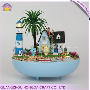HongdaガラスボールドールハウスDiy木製ドールハウス<span class=keywords><strong>Led</strong></span>ライトミニチュアハンドクラフトクリエイティブギフト、ライトと家具付き
