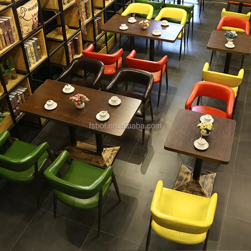 Mesas y sillas de café de Interior para restaurante, nuevo diseño, venta al por mayor, muebles de cafetería baratos, diseño de silla de hierro