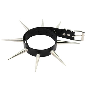 โกธิค Spiked Punk Choker คอยาว5.5ซม. หนามรีเวทแฮนด์เมด Chocker สร้อยคอเงิน Goth เครื่องประดับ - Product Image 1