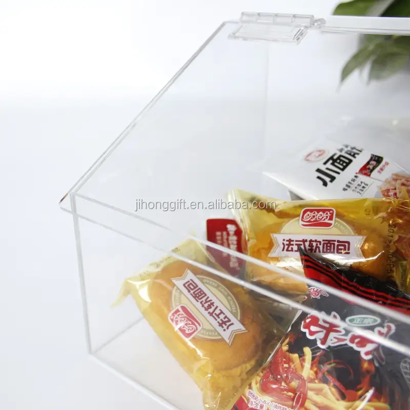 Boîte de rangement en acrylique transparente personnalisable de haute qualité pour magasin de chocolat au détail de bonbons