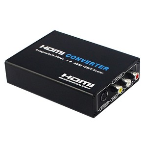 V/RCA/S-视频到 HDMI 转换器, 带电源适配器的复合 3RCA 音频视频 A/V CVBS 到 HDMI 适配器转换器盒