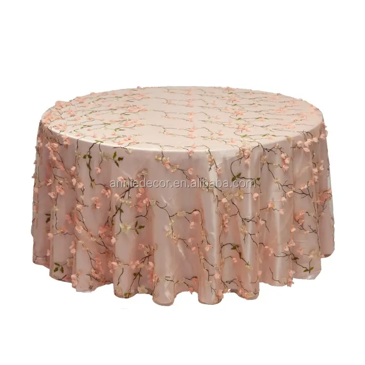 Flores de chiffon de alta qualidade, malha de bordado de pássaro, pano de mesa de casamento