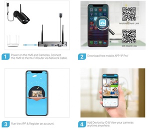 BESDER HD 1.0MP Senza Fili di Telecamere di Sicurezza kit Sistema di 4CH Visione Notturna di IR Della Pallottola del CCTV IP Camera Kit Wireless - Product Image 5