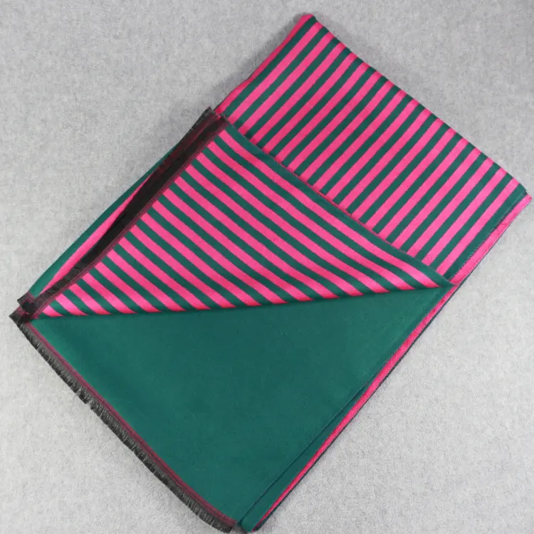 HZW-16878005 foulards pashmina promotion paisley rayé rose et vert en gros