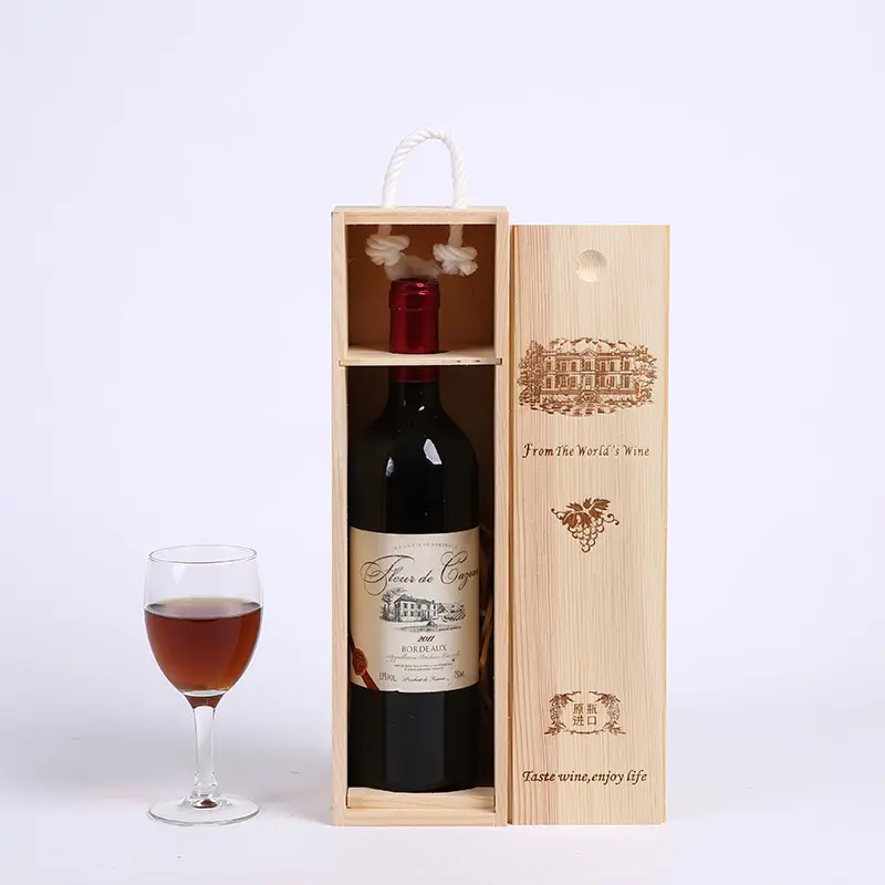 Di lusso In Legno Bottiglia di Vino Gift Box Per Il Whisky Liquore Vodka Gin Aquavit Imballaggio