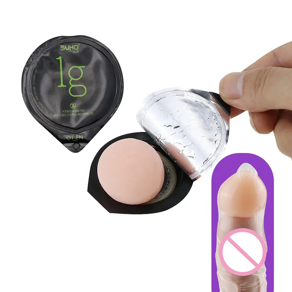 Preservativo de novo design de silicone embutido, mini bola, para homem prolongador do tempo de sexo e extensão do pênis, deixa o seu amante apreciar o sexo mais