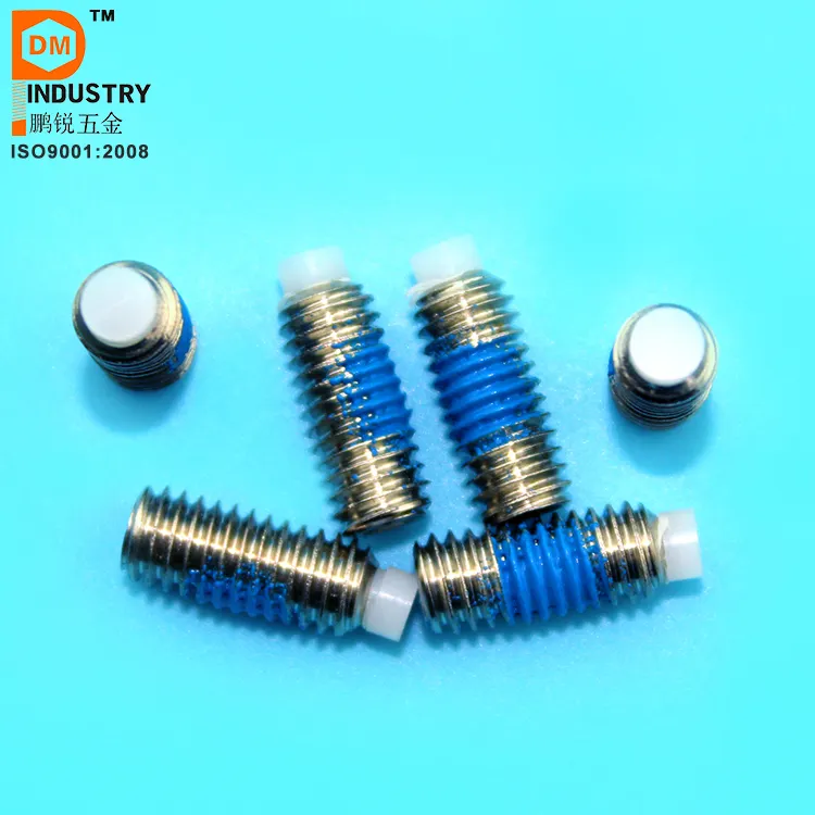 PDM Thép Không Gỉ Nylon Tip Grub Vít, Hex Socket Cao Su Tipped Set Screws Với Nhựa Tip