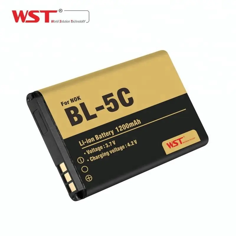 WST produttore di batteria 1200 mah 3.7v sostituzione tutti i modelli di batteria per il telefono cellulare Nokia BL-5C