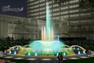 Fuente de agua decorada con boquilla de fuente de baile