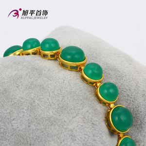 Xuping衣装宝石24 18kゴールド<span class=keywords><strong>Malay</strong></span>翡翠の宝石用原石のブレスレット