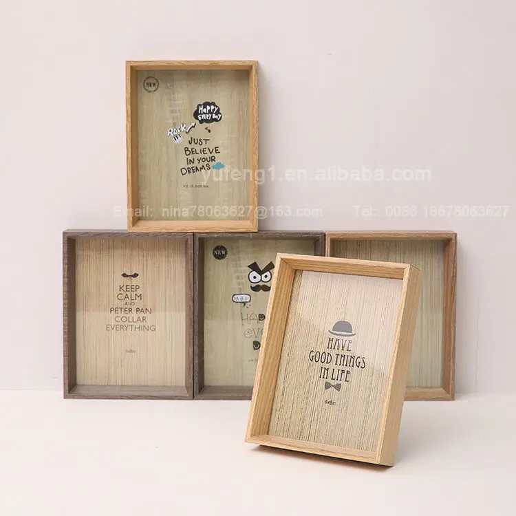 Antiguo 3d profundo caja de madera y marco caja de sombra de venta al por mayor 5x7 6x6 6x8 8x8 8x10 12x12