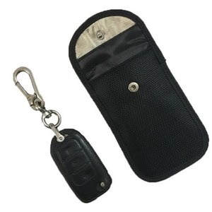 ブラックキーレスエントリーカーキーフォブシグナルブロッカーファラデーケージバッグRFIDブロッキング携帯電話ファラデーバッグポーチ