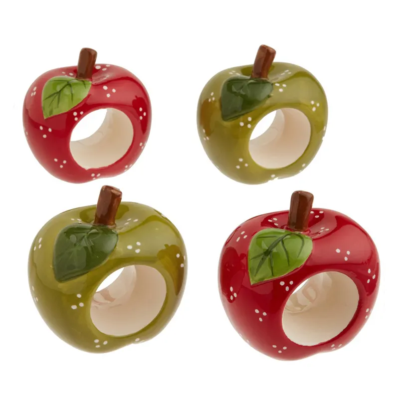 portatovaglioli in ceramica fatti a mano a forma di mela