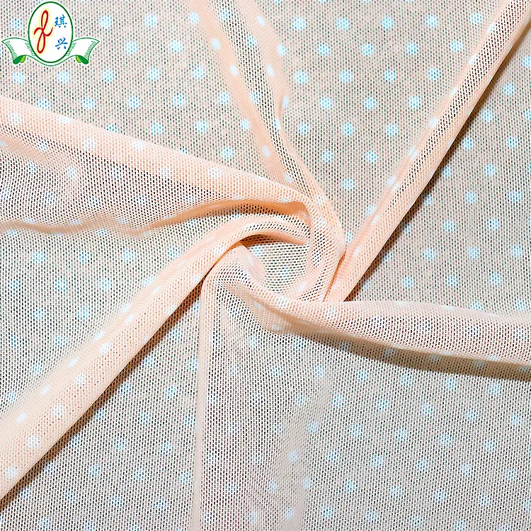 Vải bán buôn Nhà cung cấp spandex đan in ấn Tulle Net vải polyester chim mắt lưới vải