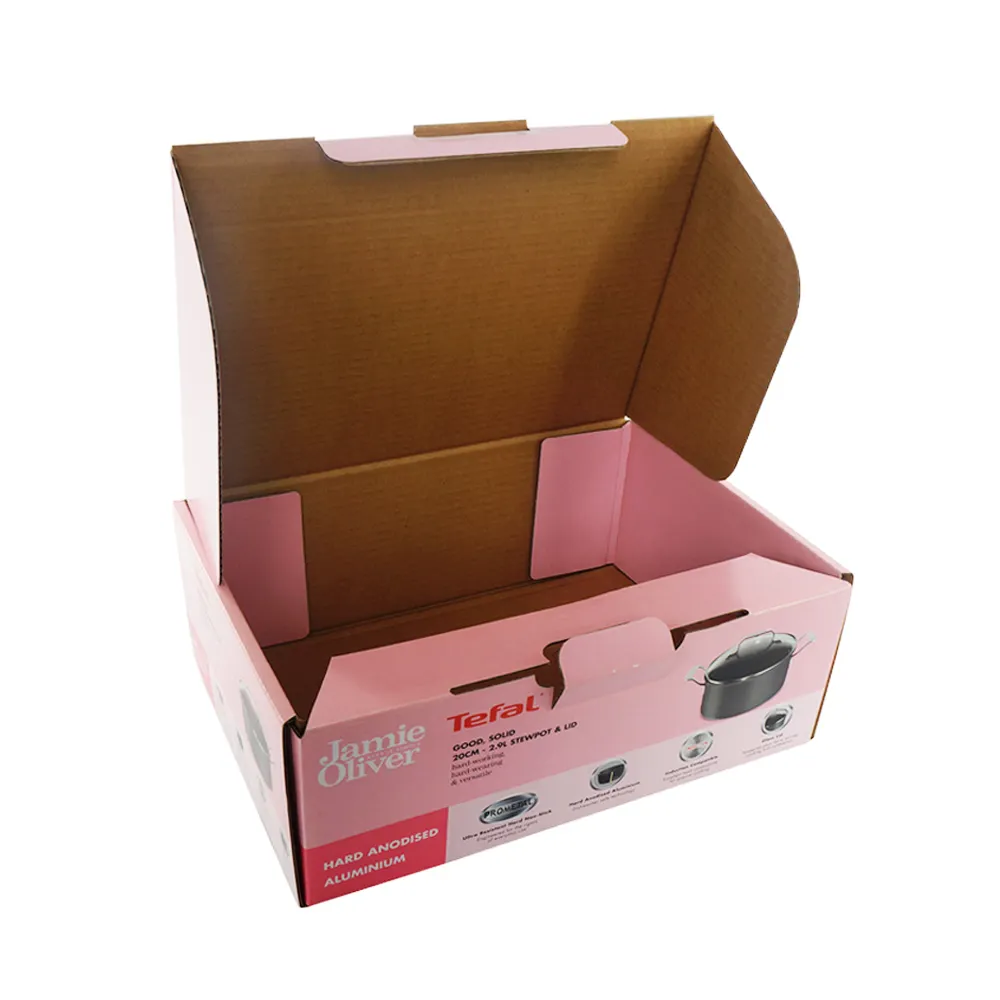 Embalagem personalizada de panelas onduladas rosa