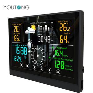 Estación de pronóstico del tiempo de función completa pantalla táctil LCD pantalla a Color higrómetro pluviómetro Sensor de temperatura uso en exteriores - Product Image 4