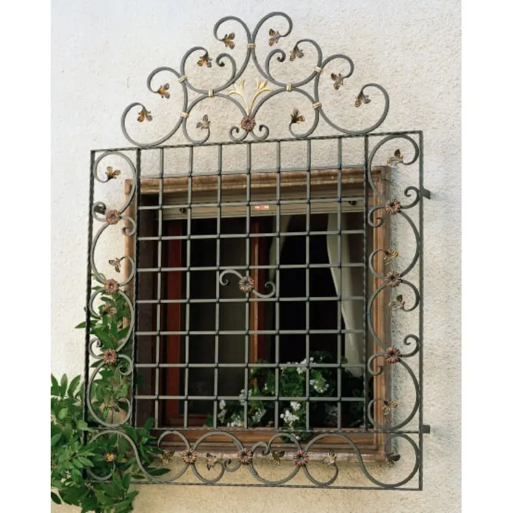 Rejilla ornamental de hierro forjado para ventanas, parrilla, shijiazhuang, fábrica hebei